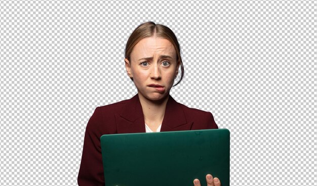 Geschäftsfrau mit einem Laptop