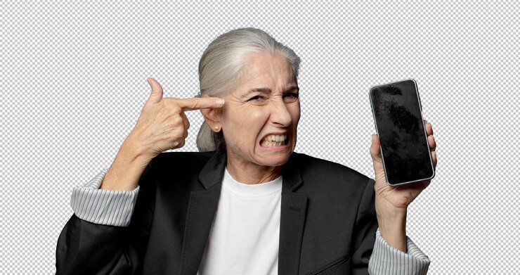 Kostenlose PSD geschäftsfrau mit einem smartphone