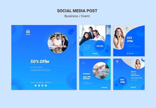 Geschäftssocial media-beitragsschablonenkonzept
