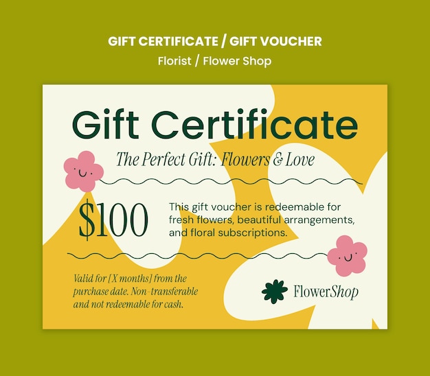 Geschäftsvorlage für Blumenläden