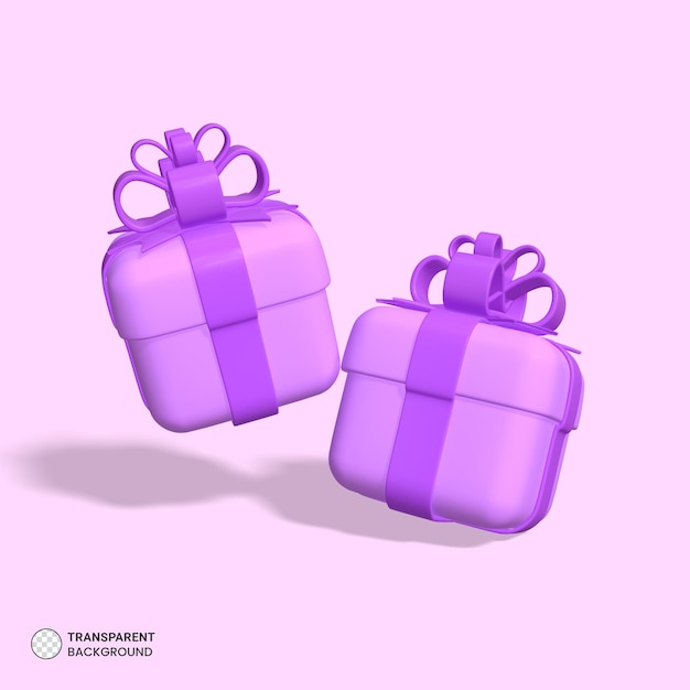 Kostenlose PSD geschenkbox-symbol isoliert 3d-render-illustration