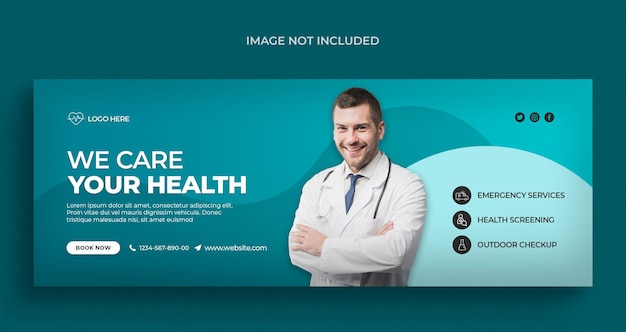Gesundheitswesen und medizinische social-media-webbanner und facebook-coverfoto-designvorlage