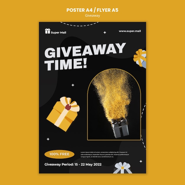 Kostenlose PSD giveaway-poster-template-design