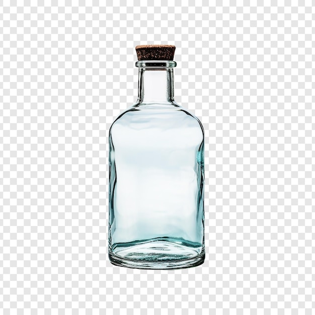 Kostenlose PSD glasflasche isoliert auf durchsichtigem hintergrund