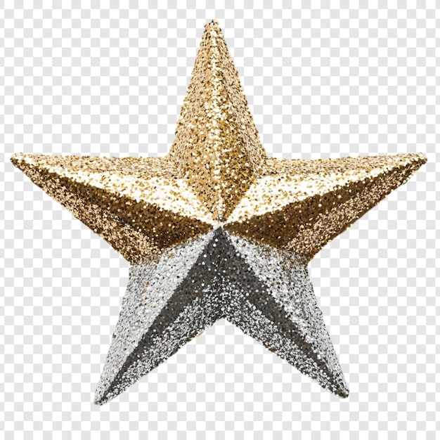 Glitzerndes Gold- und Silbersterndekoration