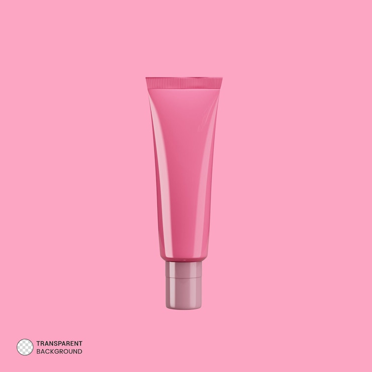 Kostenlose PSD glossy cosmetic tube symbol 3d render illustration