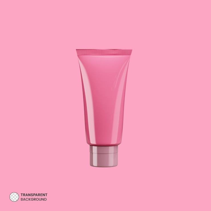 Kostenlose PSD glossy cosmetic tube symbol 3d render illustration