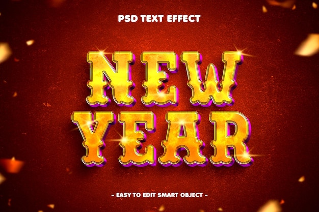Glückliches neues Jahr 2024 Text-Effekt