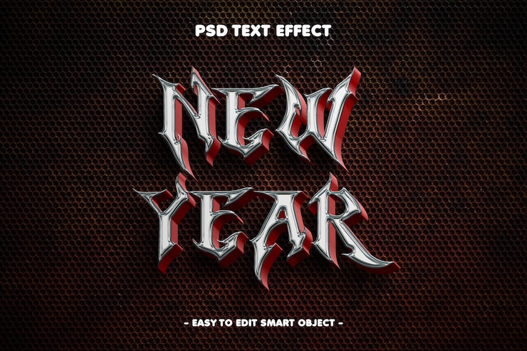 Kostenlose PSD glückliches neujahr 2025 bearbeitbares texteffekt