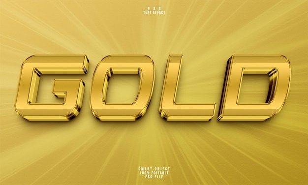 Gold 3d bearbeitbarer Texteffekt