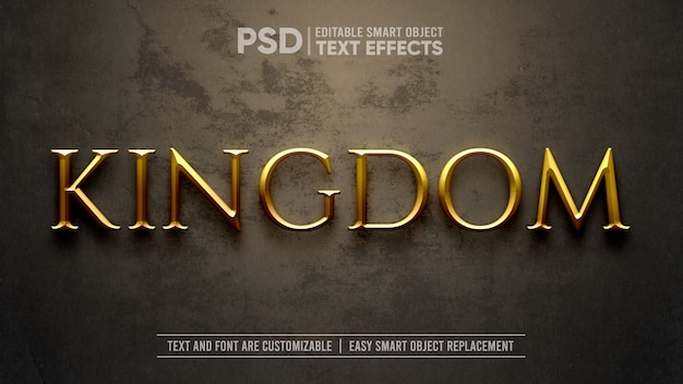 Gold mittelalterliches königreich dramatischer texteffekt modell Premium PSD