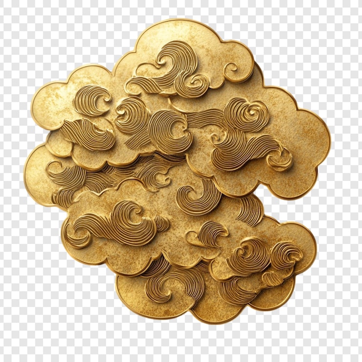 Kostenlose PSD golden cloud design komplizierte asiatisch inspirierte schnitzerei
