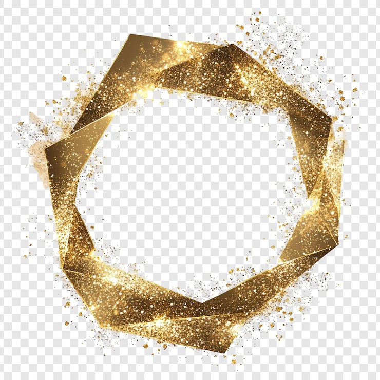 Kostenlose PSD golden glitter achteckiger rahmen-design