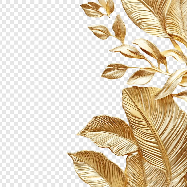 Kostenlose PSD golden leaf border elegante und luxuriöse tropische laubgestaltung