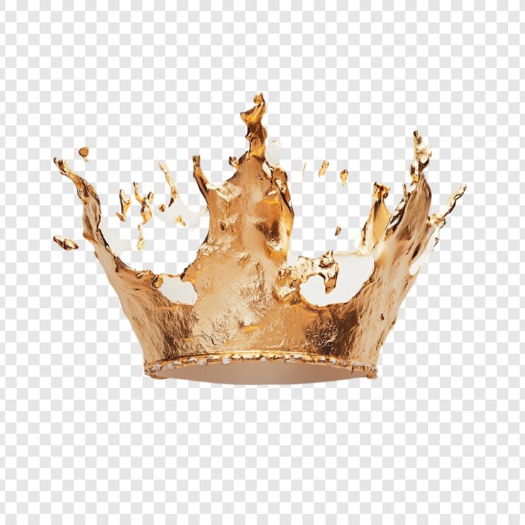 Kostenlose PSD golden splash crown ein königlicher flüssiger juwel