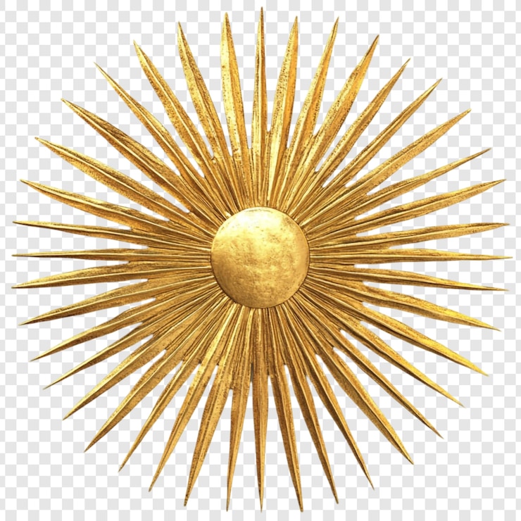 Kostenlose PSD golden sunburst wanddekoration elegant strahlend und luxuriös zuhause akzent