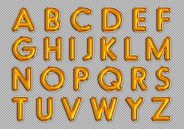 Goldene ballons alphabet