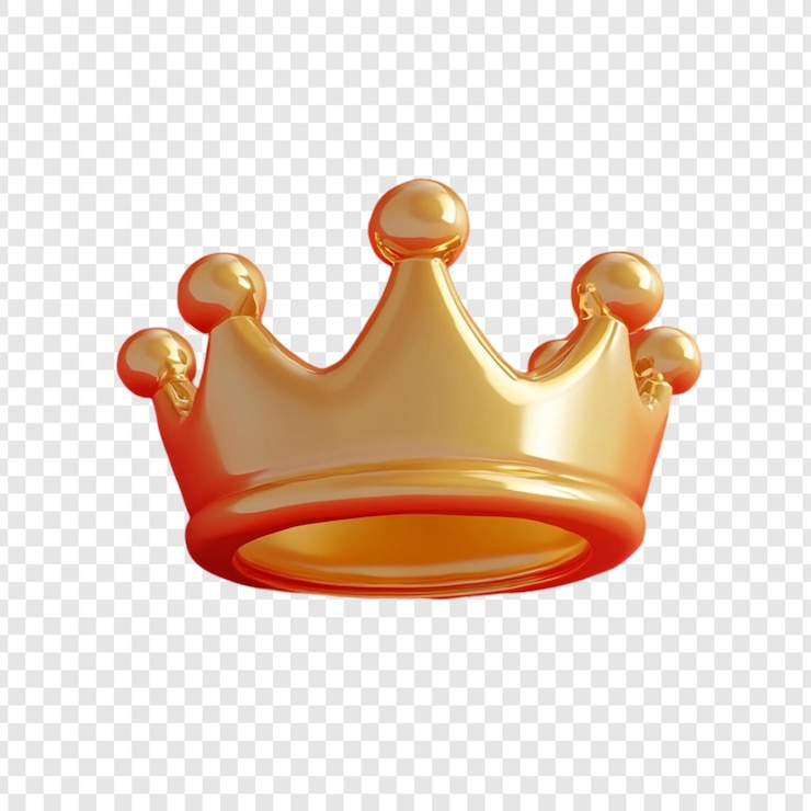 Kostenlose PSD goldene krone 3d-rendering königliches symbol für macht und leistung