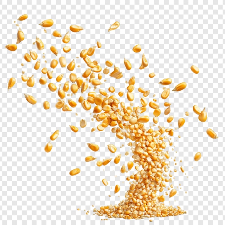 Kostenlose PSD goldene maiskerne in bewegung ein ausbruch der ernte in fülle