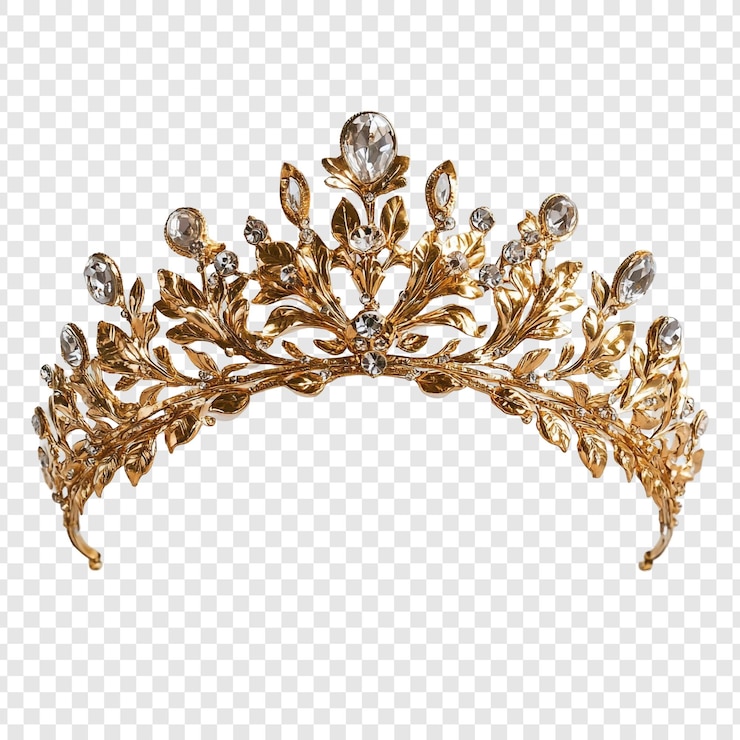 Kostenlose PSD goldene tiara mit klaren kristallen ein königliches kopfstück