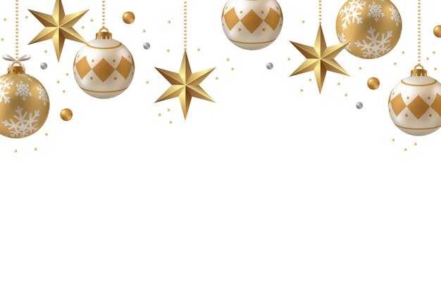 Goldene Weihnachtsgrenze mit Verzierungen