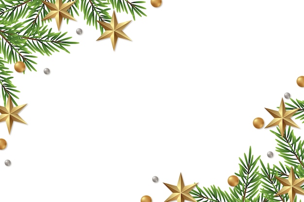 Goldene Weihnachtsgrenze mit Verzierungen