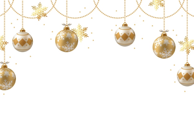 Goldene Weihnachtsgrenze mit Verzierungen