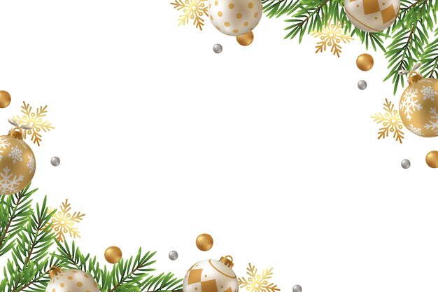 Goldene Weihnachtsgrenze mit Verzierungen