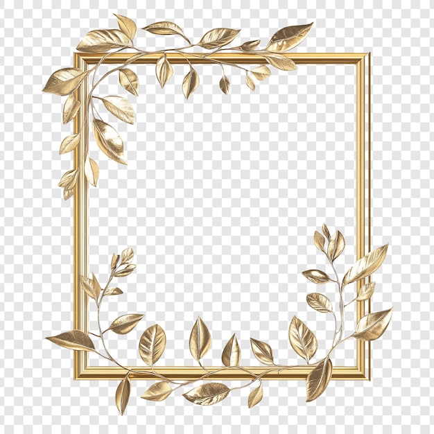 Goldener Rahmen mit eleganten Blattdekorationen