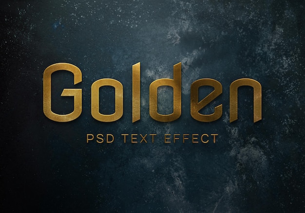 Kostenlose PSD goldener texteffekt auf grunge hintergrund