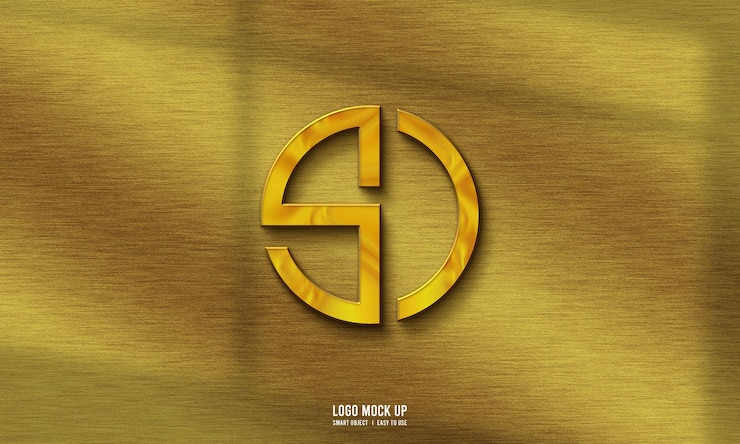 Kostenlose PSD goldenes logo-modell