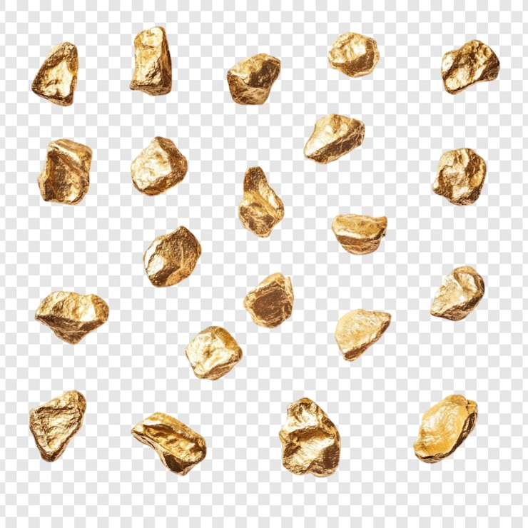 Kostenlose PSD goldklumpen eine sammlung von funkelndem gold