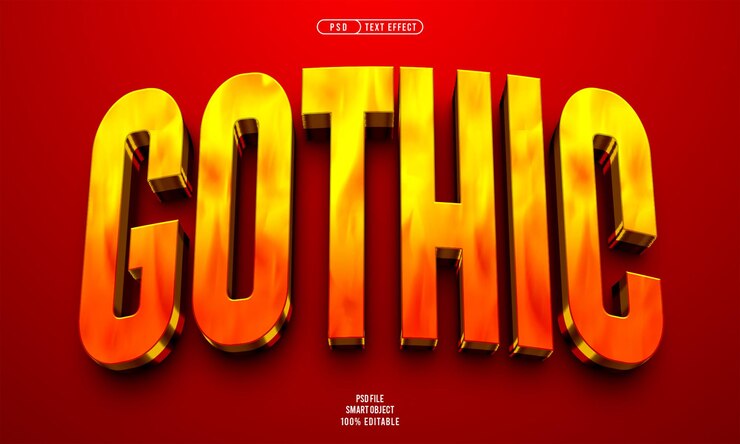 Kostenlose PSD gothic 3d-bearbeitbarer texteffekt