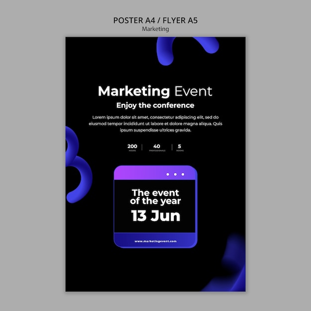 Kostenlose PSD gradient marketing poster vorlage