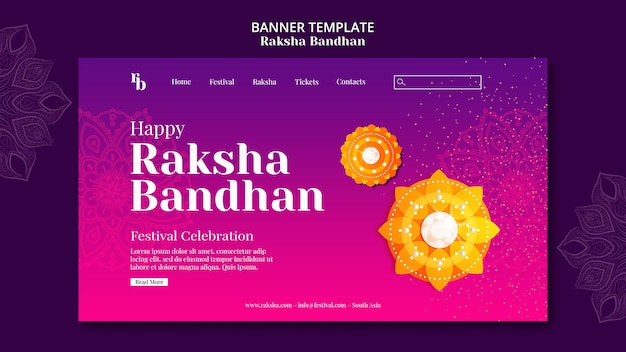 Kostenlose PSD gradient raksha bandhan zielseitenvorlage mit mandalas