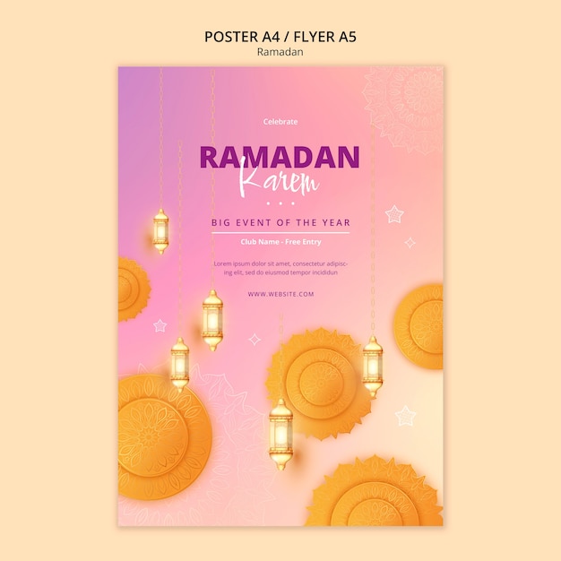 Kostenlose PSD gradient-ramadan-festplakat