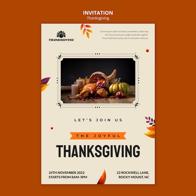 Gradient Thanksgiving Feier Einladungsvorlage
