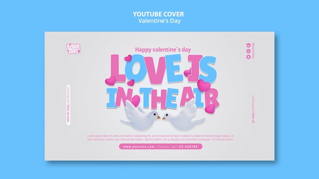 Kostenlose PSD gradient valentinstagsfeier auf dem youtube-cover