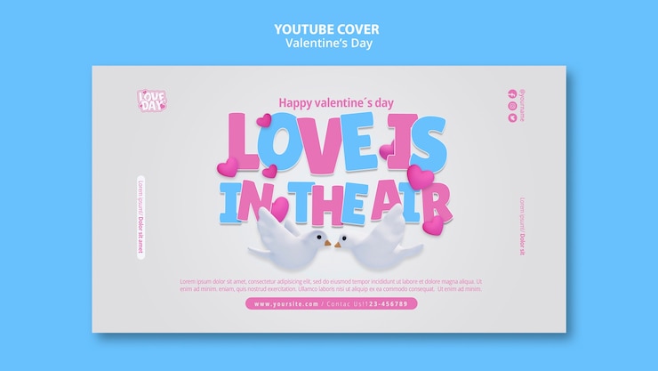 Kostenlose PSD gradient valentinstagsfeier auf dem youtube-cover