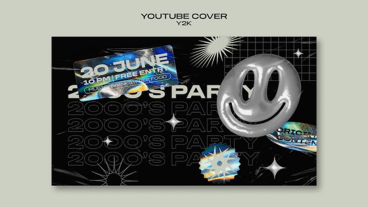 Kostenlose PSD gradient y2k-vorlage