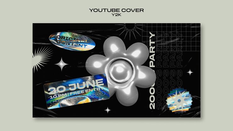 Kostenlose PSD gradient y2k-vorlage