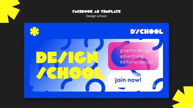 Kostenlose PSD grafikdesign-schule und klassen social-media-promo-vorlage