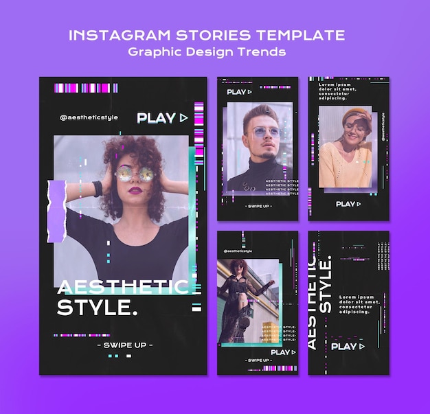 Kostenlose PSD grafikdesign-trends instagram geschichten