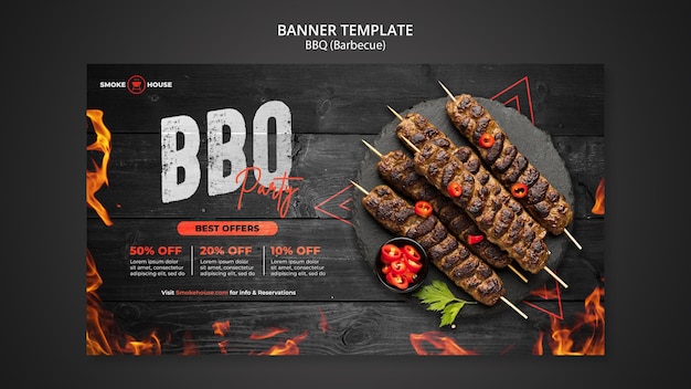 Kostenlose PSD grillhaus-banner-vorlage