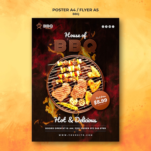 Kostenlose PSD grillplakat