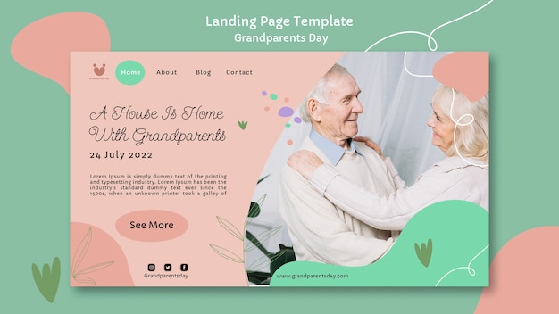 Großeltern-tag-design-landing-page-vorlage