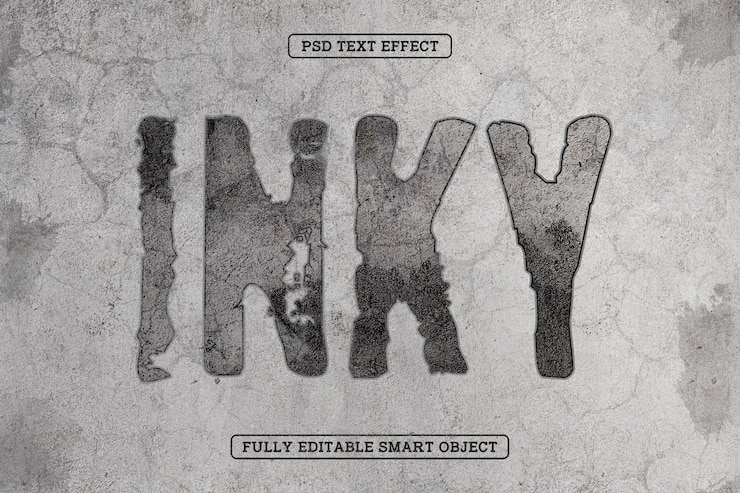 Kostenlose PSD grunge-beton-tinte-text-effekt