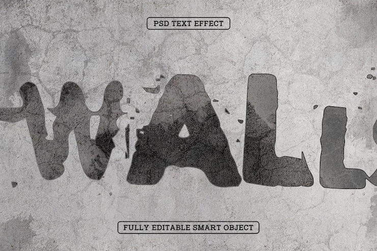 Kostenlose PSD grunge-beton-wandfarbe-text-effekt