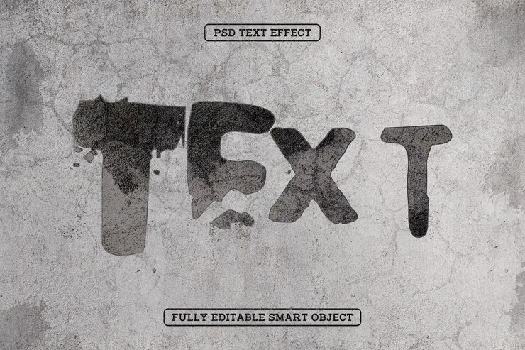 Kostenlose PSD grunge-betonfarbe-text-effekt