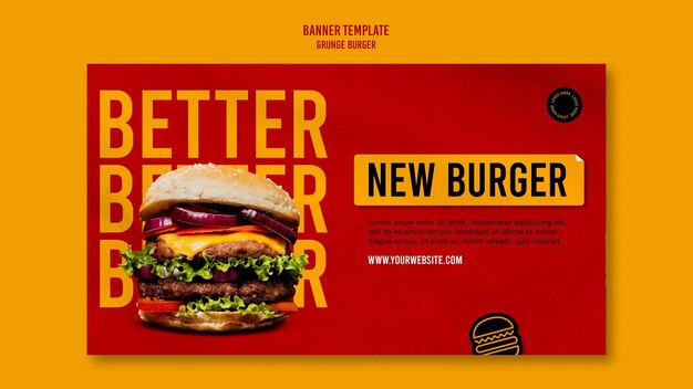 Grunge Burger Banner Vorlage